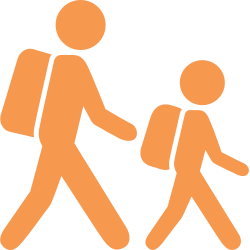 Cartoon parent with child