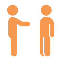 Cartoon of two people talking